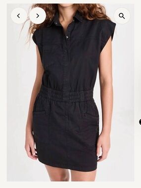 Pistola Women’s Black Short Sleeve Cinched Waist Dress